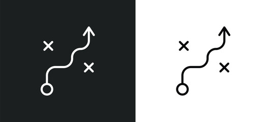 tactic line icon in white and black colors. tactic flat vector icon from tactic collection for web, mobile apps and ui.