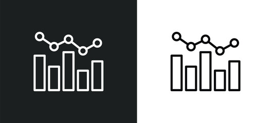 graphs line icon in white and black colors. graphs flat vector icon from graphs collection for web, mobile apps and ui.