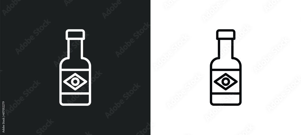 Poster cachaca line icon in white and black colors. cachaca flat vector icon from cachaca collection for we