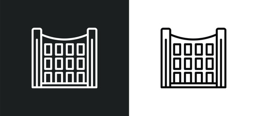uno building line icon in white and black colors. uno building flat vector icon from uno building collection for web, mobile apps and ui. - obrazy, fototapety, plakaty