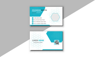 Modern and creative eye-catching business card, horizonal and vertical layout.