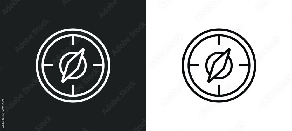 Poster orientation line icon in white and black colors. orientation flat vector icon from orientation colle