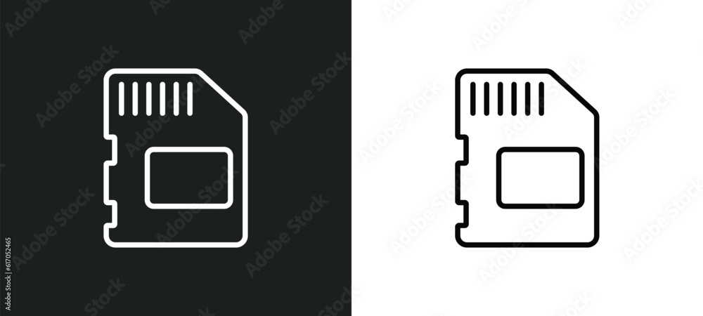 Poster memory line icon in white and black colors. memory flat vector icon from memory collection for web, 