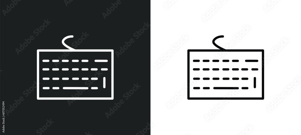 Poster keyboard line icon in white and black colors. keyboard flat vector icon from keyboard collection for