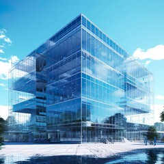 AI generated corporate headquarters or large offi