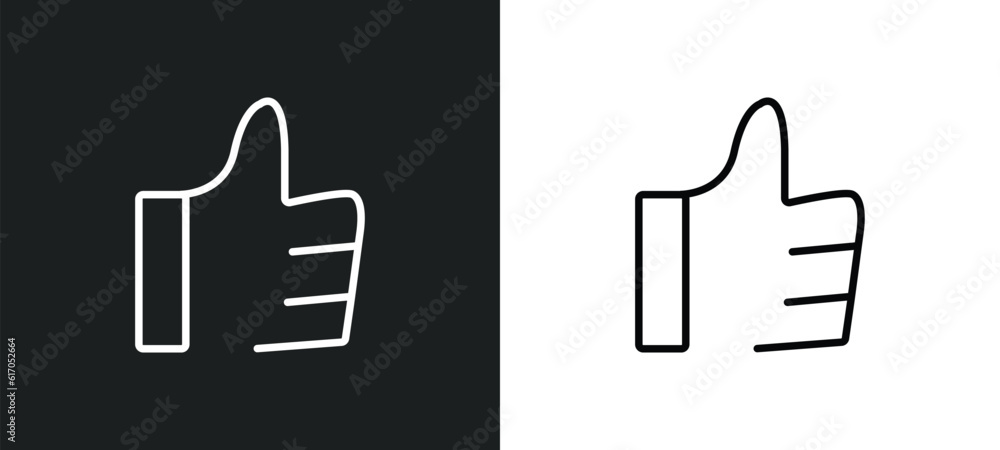 Poster like line icon in white and black colors. like flat vector icon from like collection for web, mobile