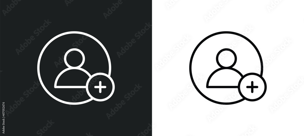 Poster follower line icon in white and black colors. follower flat vector icon from follower collection for