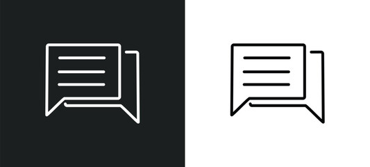 comment line icon in white and black colors. comment flat vector icon from comment collection for web, mobile apps and ui.