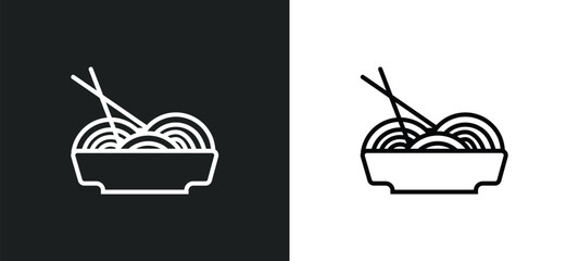 plate of spaghetti line icon in white and black colors. plate of spaghetti flat vector icon from plate of spaghetti collection for web, mobile apps and ui.