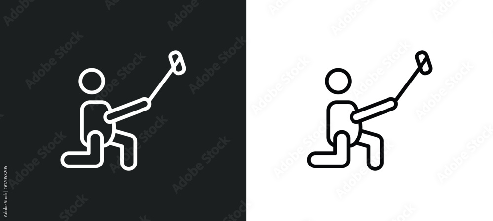 Poster man selfie line icon in white and black colors. man selfie flat vector icon from man selfie collecti