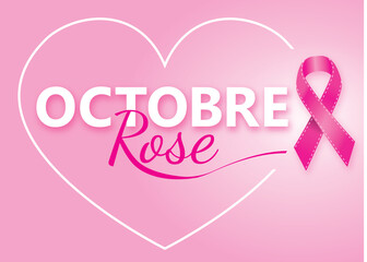 Octobre rose français – Lutte contre le cancer du sein - V3 - obrazy, fototapety, plakaty