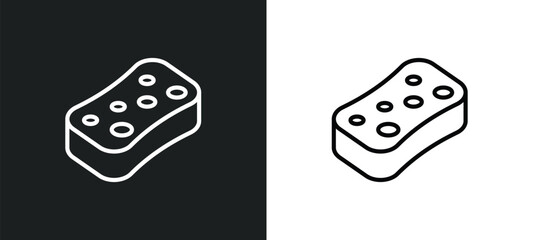 sponge line icon in white and black colors. sponge flat vector icon from sponge collection for web, mobile apps and ui.