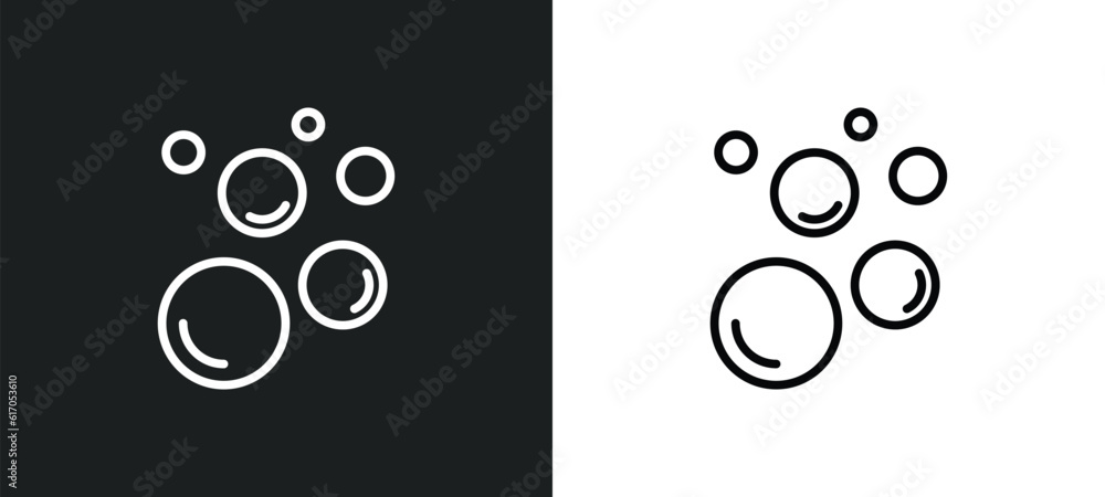 Poster foam line icon in white and black colors. foam flat vector icon from foam collection for web, mobile
