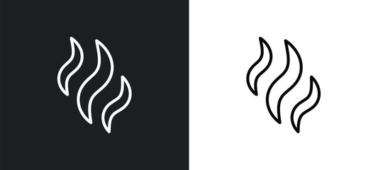 aroma line icon in white and black colors. aroma flat vector icon from aroma collection for web, mobile apps and ui.