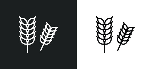 rye line icon in white and black colors. rye flat vector icon from rye collection for web, mobile apps and ui.