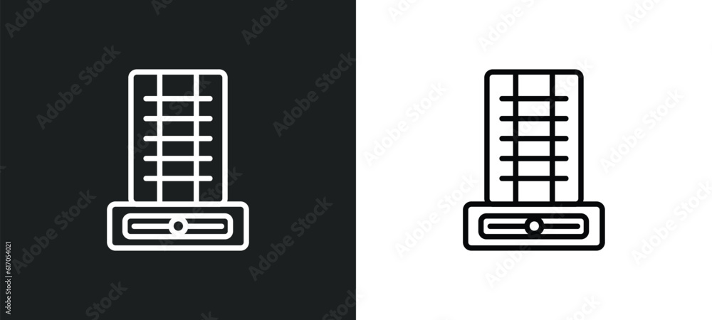Poster difference engine line icon in white and black colors. difference engine flat vector icon from diffe
