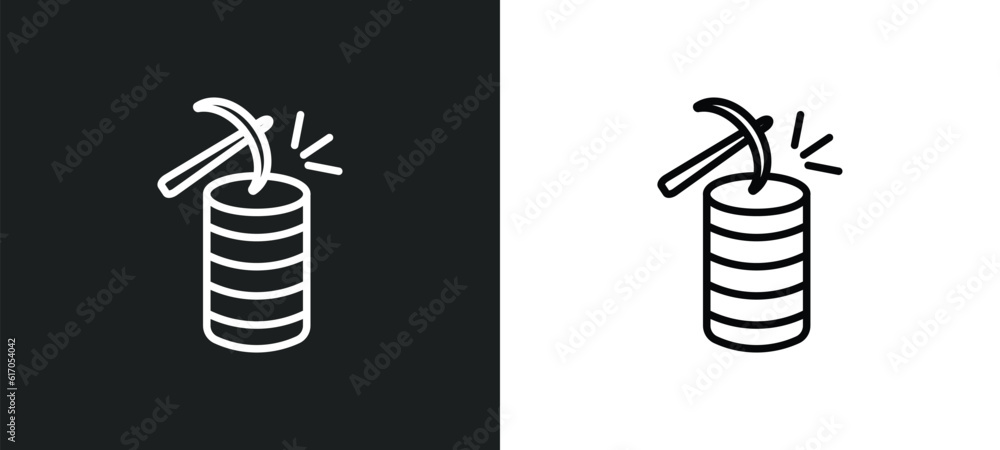Poster data mining line icon in white and black colors. data mining flat vector icon from data mining colle