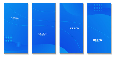 abstract blue wave brochures geometric background