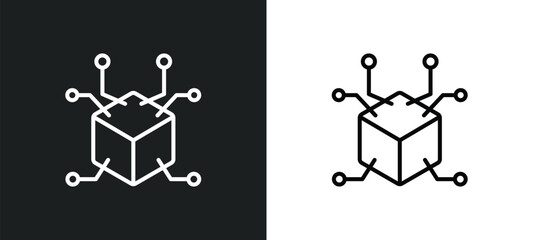 3d line icon in white and black colors. 3d flat vector icon from 3d collection for web, mobile apps and ui.