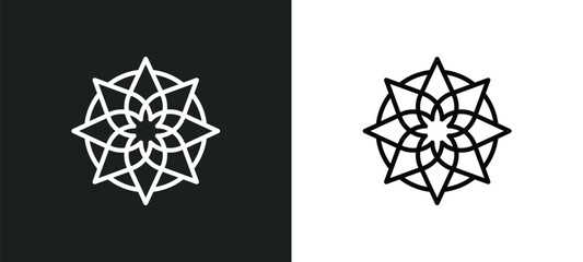 islamic art line icon in white and black colors. islamic art flat vector icon from islamic art collection for web, mobile apps and ui.