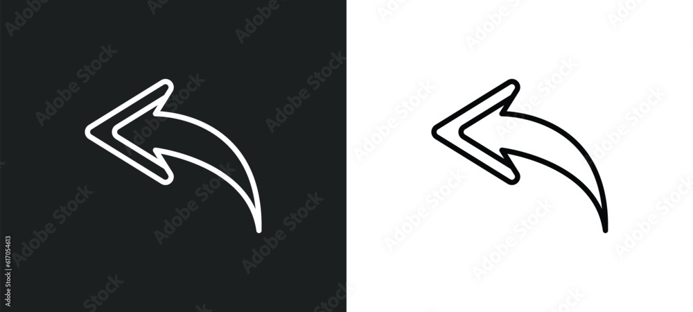Aufkleber back line icon in white and black colors. back flat vector icon from back collection for web, mobile