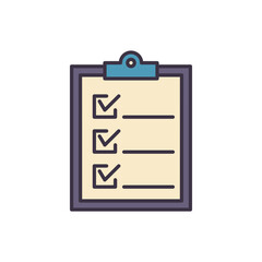 Clipboard related vector line icon. Task planning linear icon. Checklist. To do list. Project management. Tasks list. Isolated on white background. Vector illustration. Editable stroke