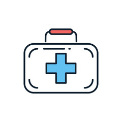 First Aid Kit related vector line icon. Isolated on white background. Vector illustration. Editable stroke