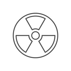 Radiation sign related vector linear icon. Nuclear energy icon. Atomic power. Radioactive danger. Vector outline illustration Isolated on white background. Editable stroke