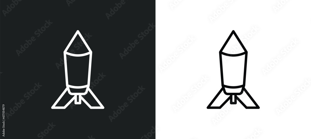 Poster depth charge line icon in white and black colors. depth charge flat vector icon from depth charge co