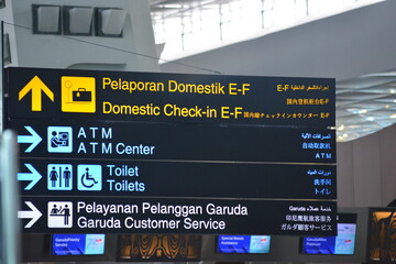 Obraz premium Flight information board in airport