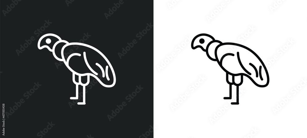 Poster condor line icon in white and black colors. condor flat vector icon from condor collection for web, 