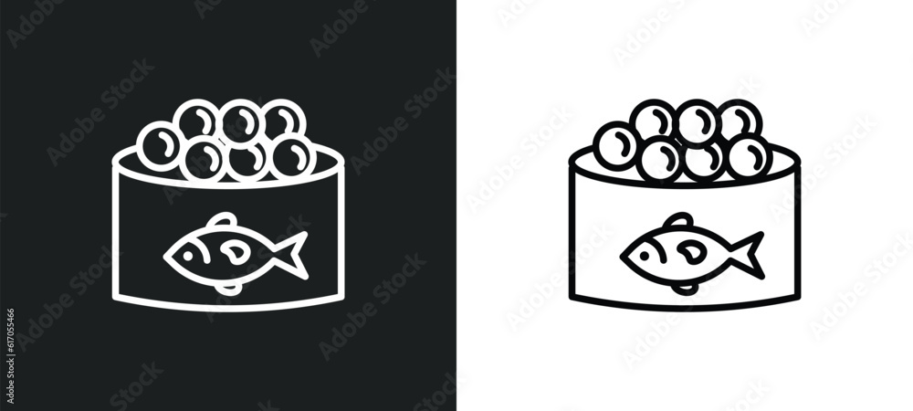 Poster caviar line icon in white and black colors. caviar flat vector icon from caviar collection for web, 