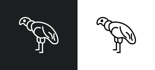 condor line icon in white and black colors. condor flat vector icon from condor collection for web, mobile apps and ui.
