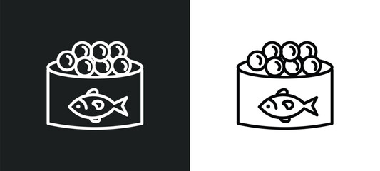 caviar line icon in white and black colors. caviar flat vector icon from caviar collection for web, mobile apps and ui.