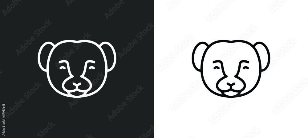 Poster weasel line icon in white and black colors. weasel flat vector icon from weasel collection for web, 