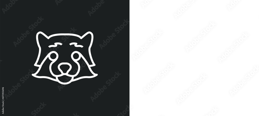 Poster red panda line icon in white and black colors. red panda flat vector icon from red panda collection 