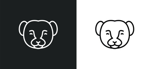 weasel line icon in white and black colors. weasel flat vector icon from weasel collection for web, mobile apps and ui.