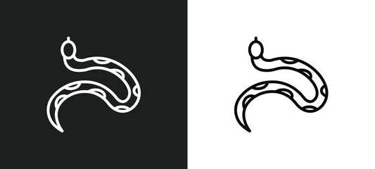 copperhead line icon in white and black colors. copperhead flat vector icon from copperhead collection for web, mobile apps and ui.