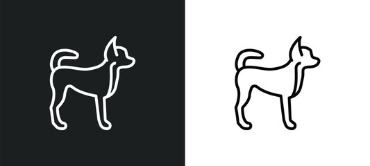 puppy line icon in white and black colors. puppy flat vector icon from puppy collection for web, mobile apps and ui.