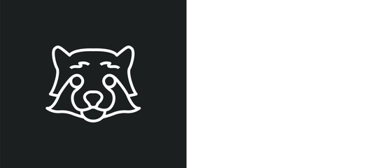 red panda line icon in white and black colors. red panda flat vector icon from red panda collection for web, mobile apps and ui.