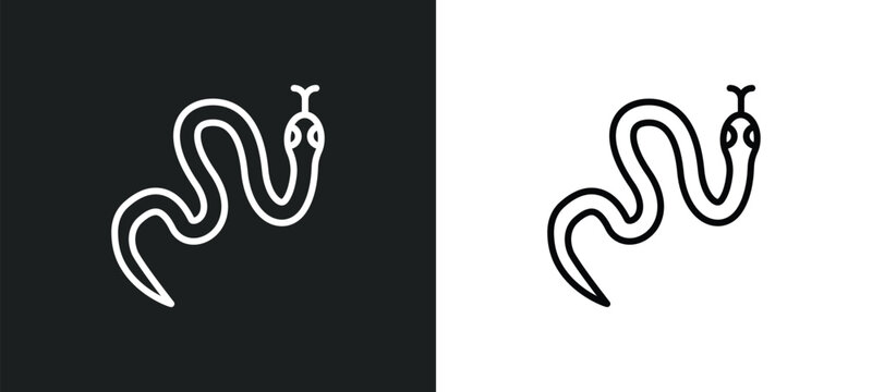 cottonmouth line icon in white and black colors. cottonmouth flat vector icon from cottonmouth collection for web, mobile apps and ui.