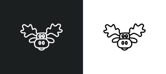 moose line icon in white and black colors. moose flat vector icon from moose collection for web, mobile apps and ui.