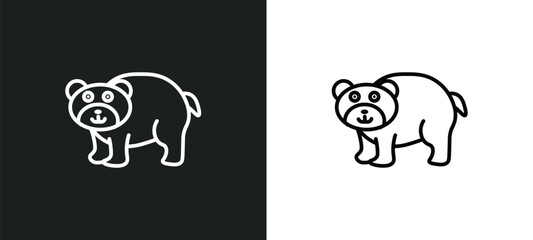 bear line icon in white and black colors. bear flat vector icon from bear collection for web, mobile apps and ui.