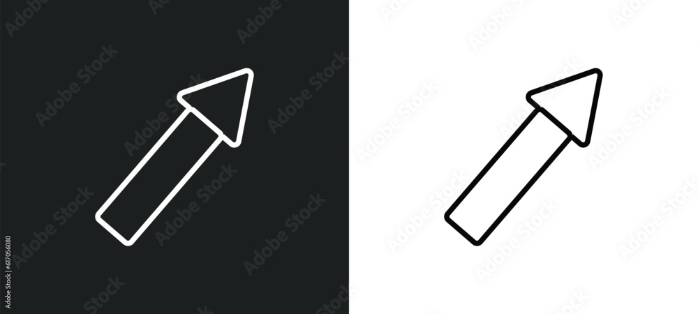 Poster arrows line icon in white and black colors. arrows flat vector icon from arrows collection for web, 