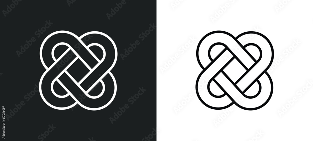 Poster interlocking line icon in white and black colors. interlocking flat vector icon from interlocking co