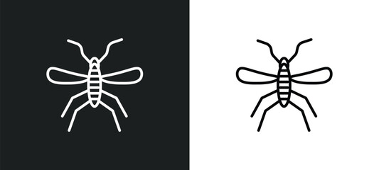 mosquito line icon in white and black colors. mosquito flat vector icon from mosquito collection for web, mobile apps and ui.