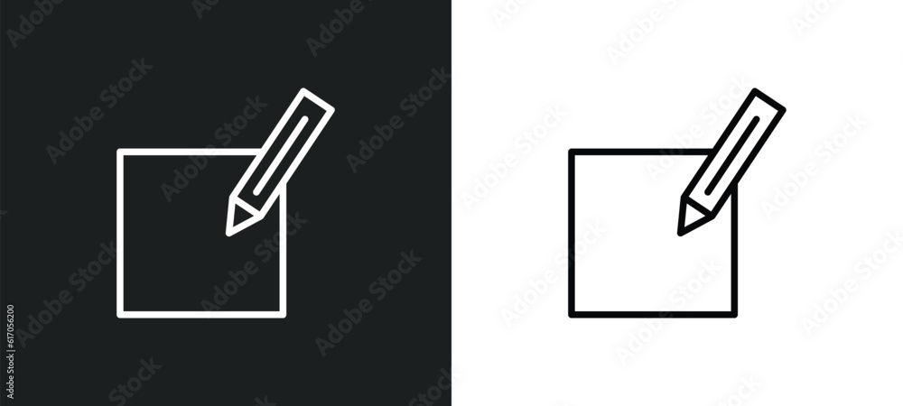 Poster make line icon in white and black colors. make flat vector icon from make collection for web, mobile