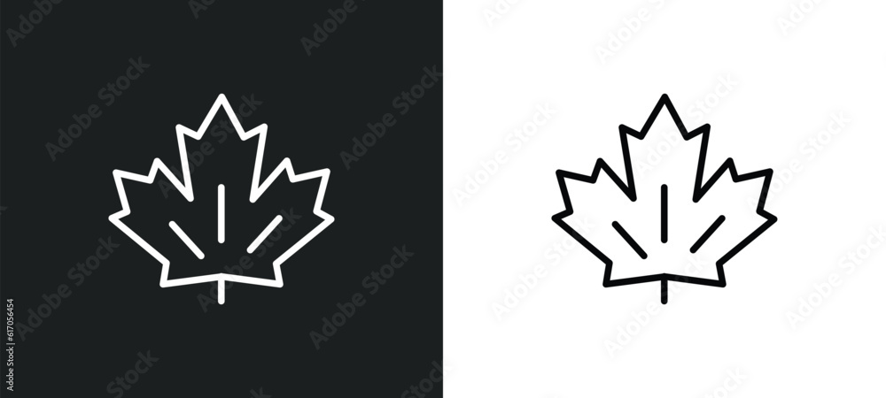 Poster red maple tree line icon in white and black colors. red maple tree flat vector icon from red maple t