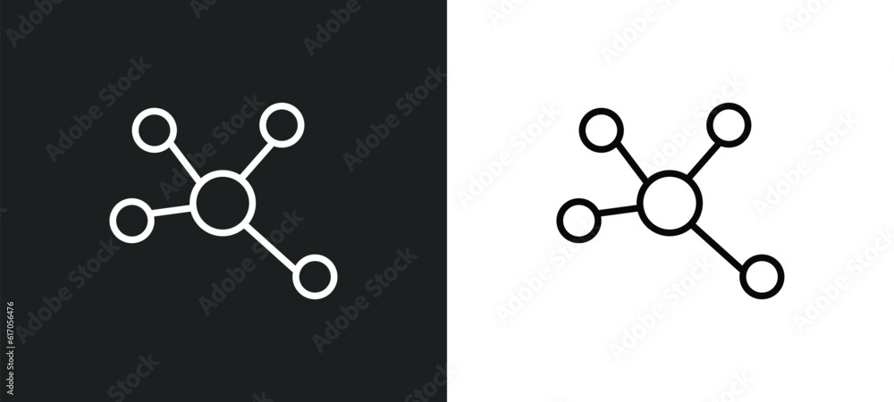 Poster element line icon in white and black colors. element flat vector icon from element collection for we