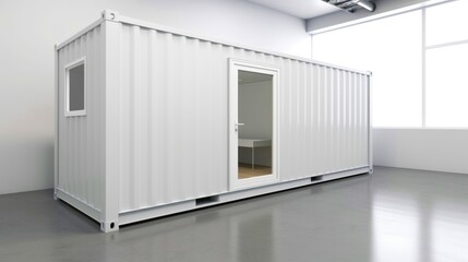 Mobile office buildings or container site office for construction site. Shipping container. Portable house and office cabins,Generative AI illustration